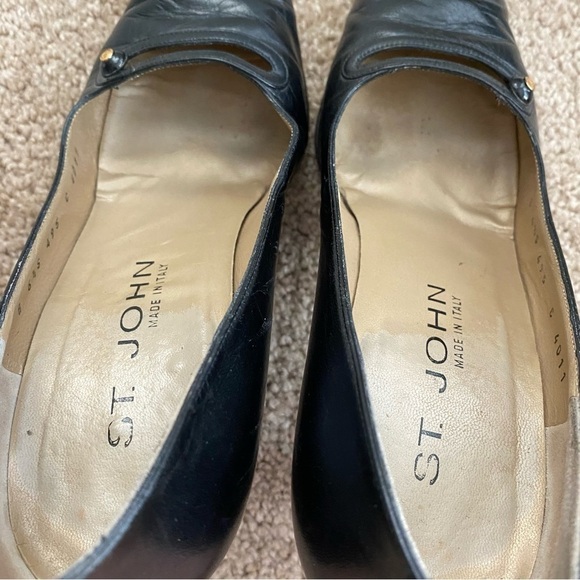 St. John | Women's Black Leather Pumps Size 6.5 - Picture 9 of 10